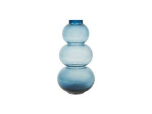 Vase tre bobler blå