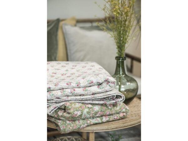 Quilt grøn m/faded rose paisley