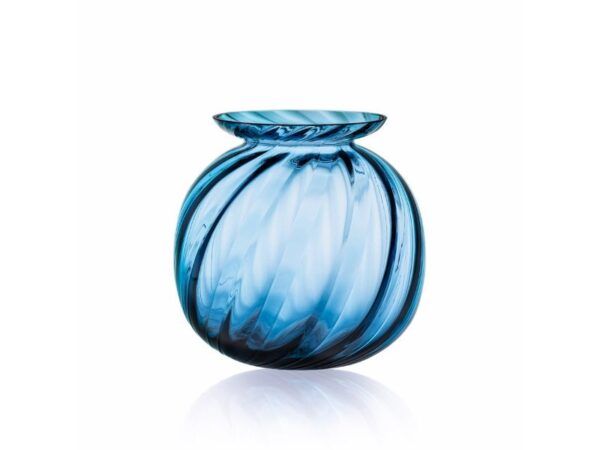 Anna Von Lipa Balloon Vase Swirl Blue Smoke