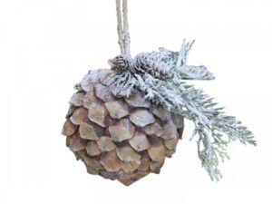 Chic Antique Fleur grankogle med sne 12 cm