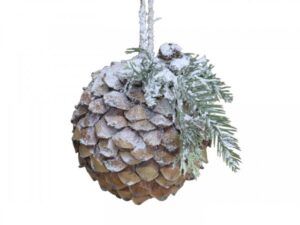 Chic Antique Fleur grankogle med sne 15 cm