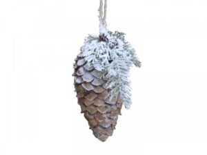 Chic Antique Fleur grankogle med sne 18 cm