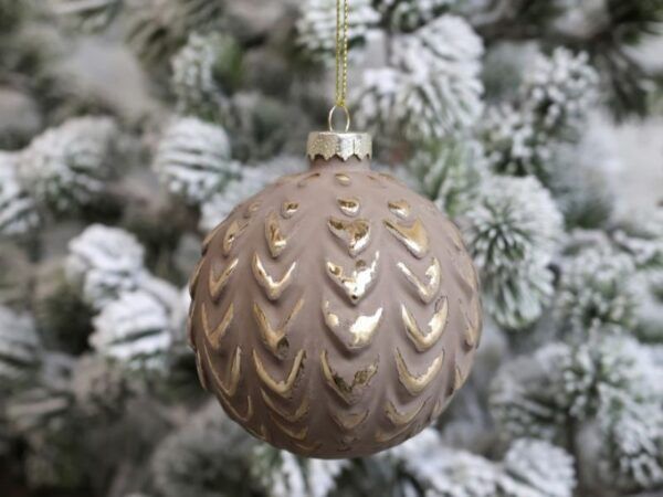 Chic Antique Julekugle med guld mønster
