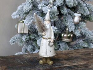 Chic Antique Julemand med juletræ 22 cm