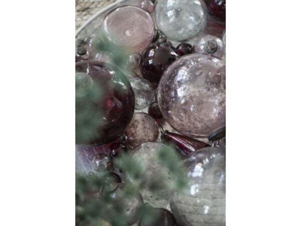 Julekugle dråbe pebbled glas rhododendron