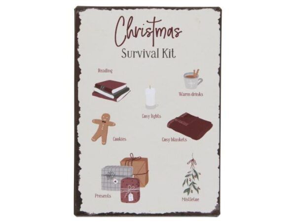 Metalskilt Christmas Survival Kit