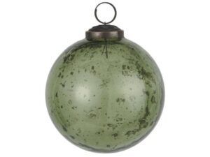 Julekugle pebbled glas mosgrøn