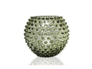 Anna Von Lipa krystal vase Olivegreen