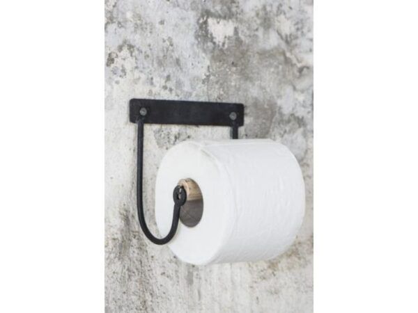 Toiletpapirholder m/trærulle sort