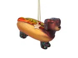 Vondels julekugle Hotdog Gravhund
