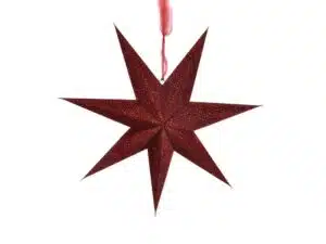 Julestjerne med glitter og LED Rød 60 cm