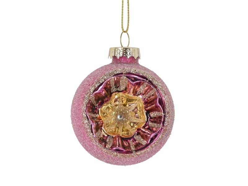 La Vida Julekugle med motiv pink