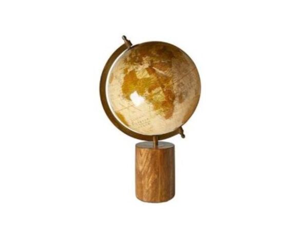 Globus med fod 39 cm Shiny Beige