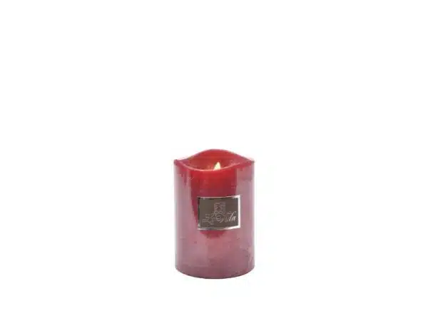 LED bloklys bevægelig flamme Rød 10 cm