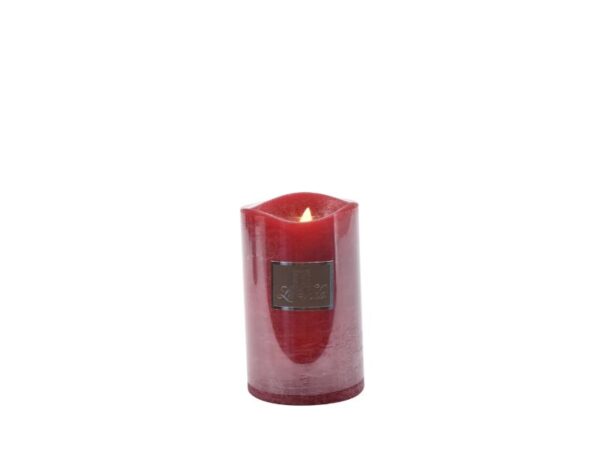 LED bloklys bevægelig flamme Rød 12 cm