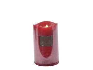 LED bloklys bevægelig flamme Rød 12 cm