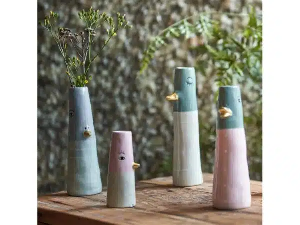 Speedtsberg keramik vaser med ansigt Aqua