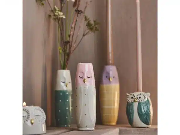 Speedtsberg Keramik vase med ugle Rosa