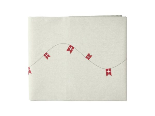 Coated dug med Flag 140×360 Hvid