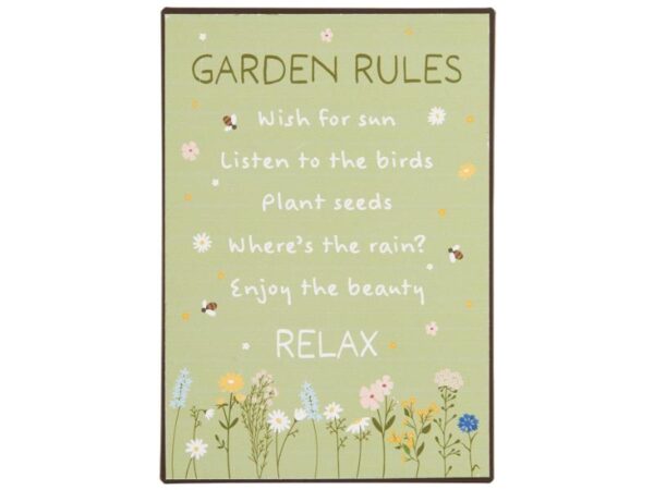 Metalskilt Garden Rules