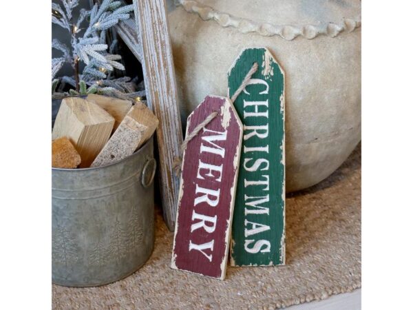 Chic Antique Merry Christmas Skilte 2 stk