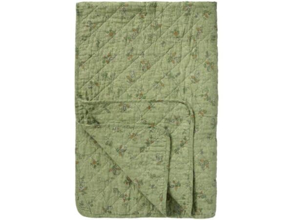 Ib Laursen Quilt Grøn m/blomsterranker