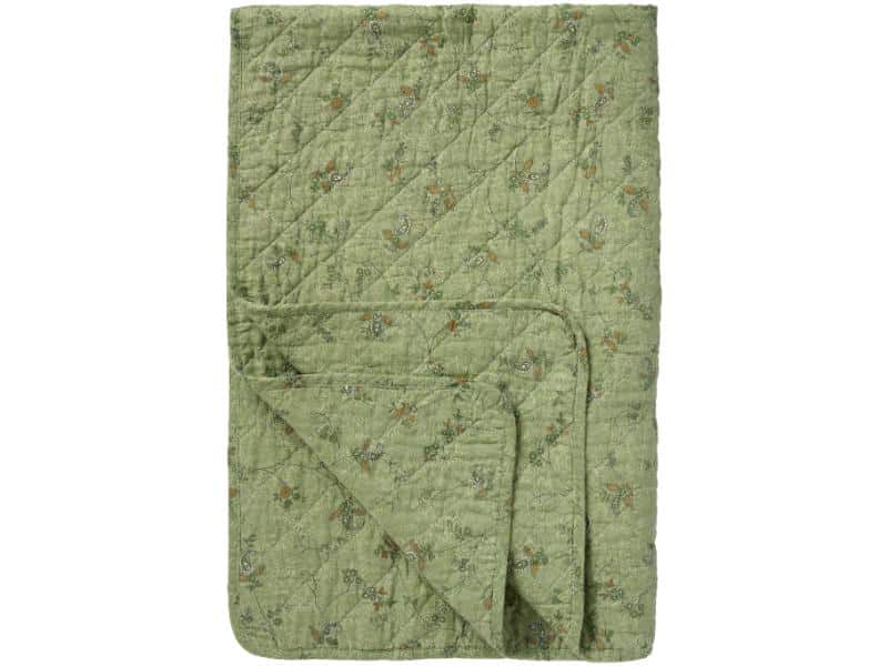 Ib Laursen Quilt Grøn m/blomsterranker