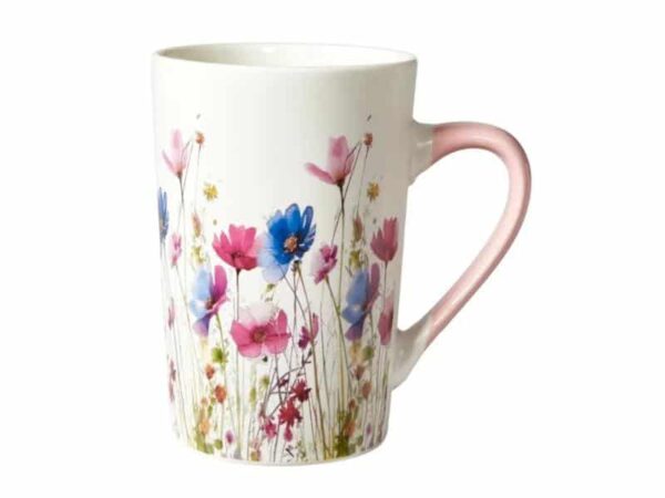 Kop m/hank Blomster Rosa