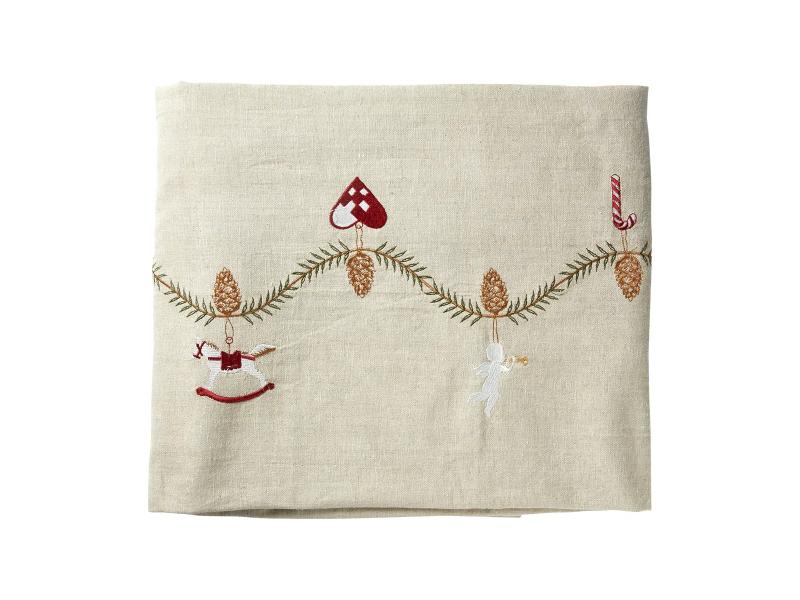 Speedtsberg Juledug m/broderi Hørfarvet 140x360