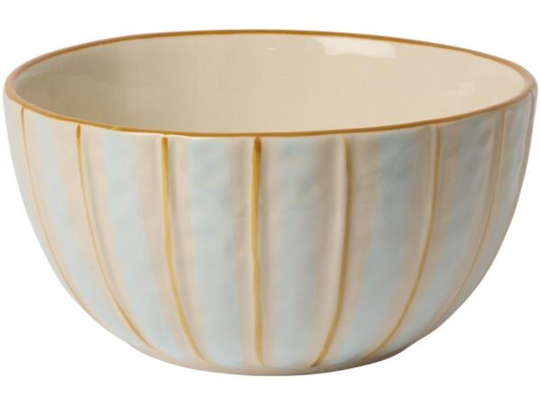Au Maison Stribet Skål lysblå/gul 18 cm
