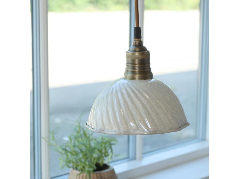 Chic Antique Lunel Lampe Emalje Creme
