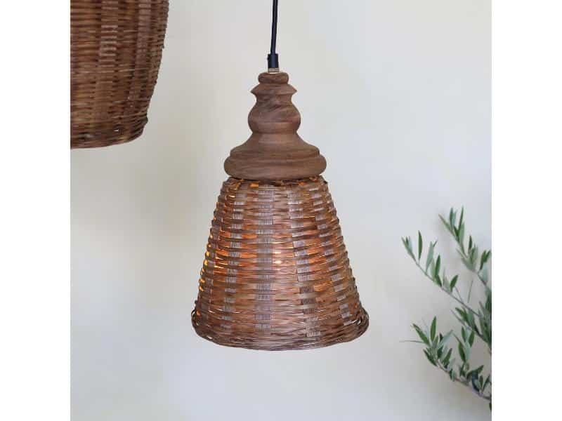 Chic Antique Lampe Rattanflet Ø:22 cm