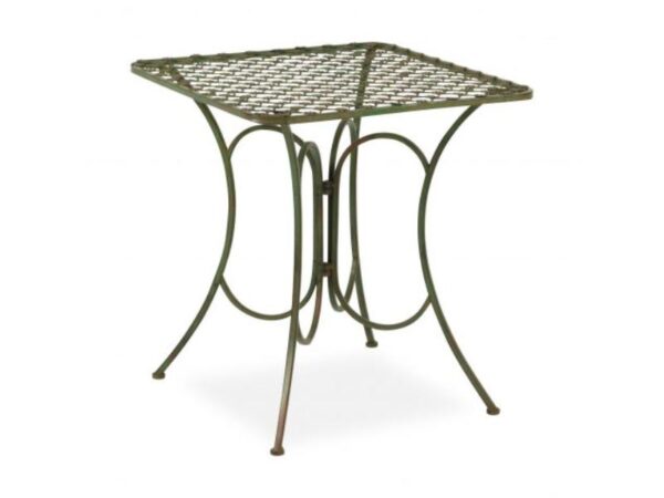 Havebord i jern – 70x70 cm | Grøn patina