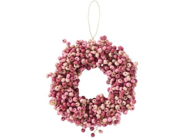 Ib Laursen Krans m/Træperler Rosa