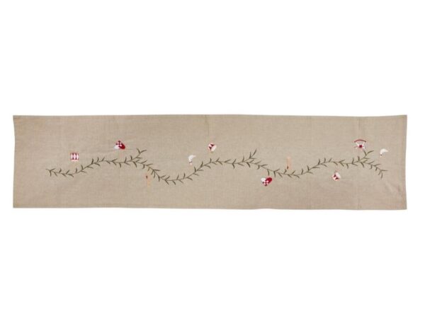 Speedtsberg Bordløber Broderet Hørfarvet 40x160