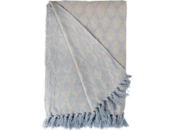 Au Maison Recycled Plaid Lyseblå/Natur
